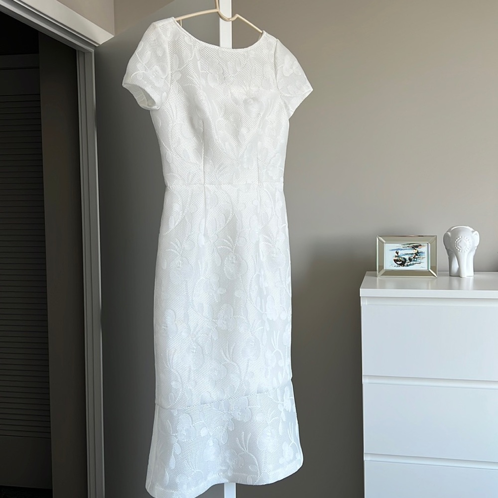 White Kay Unger dress
